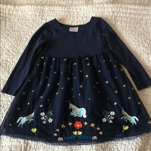 Hanna Andersson Unicorn cotton and tulle dress